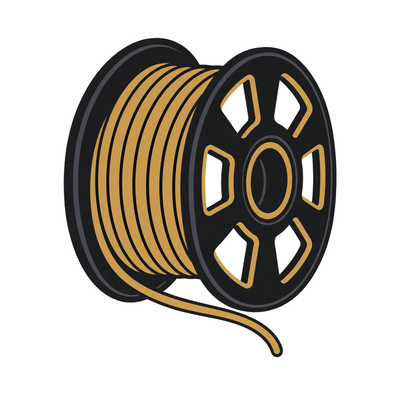 gold accented filament spool icon 2